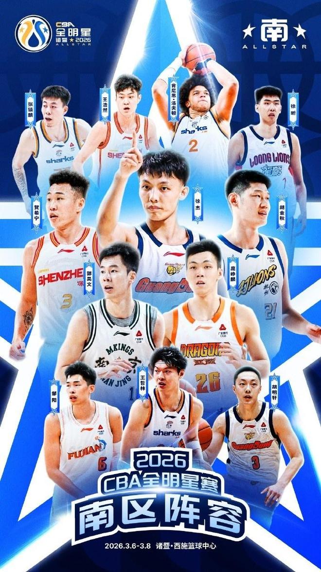 CBA官宣全明星各项完整阵容：张镇麟邹阳入选 替换孙铭徽约克